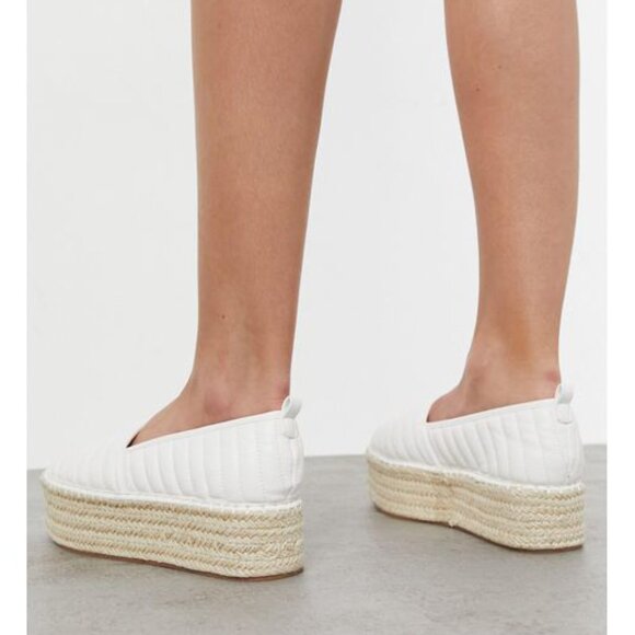 ASOS White Jack Quilted Platform Espadrilles - Picture 5 of 5